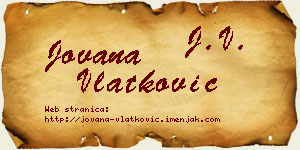 Jovana Vlatković vizit kartica